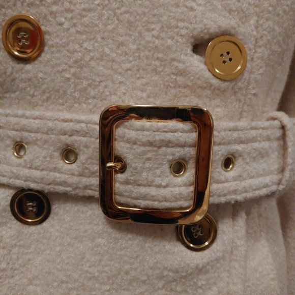 Milly New York Spring Coat Wool Cream Belted Boucle Total Glam Made in USA - Picture 8 of 9